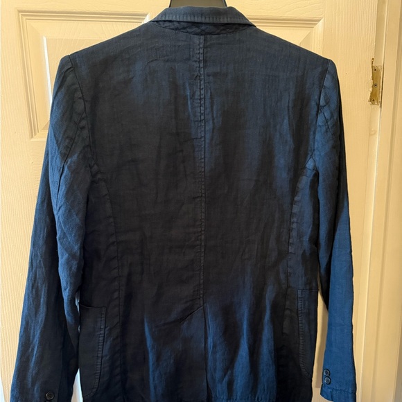 Garment Dyed Carbon Blue Linen Archie Jacket - 38R - Picture 5 of 5